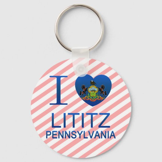 Porte-clés I Love Lititz, PA (Recto)