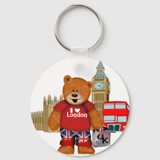 Porte-clés I Love London - Teddy Bear (Recto)