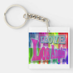 Porte-clés "I LOVE Los Angeles" Porte - clé de palmiers colo