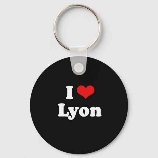 Porte-clés I Love Lyon Tshirt blanc (Recto)