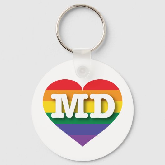 Porte-clés I Love Maryland Rainbow Heart (Recto)