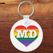 Porte-clés I Love Maryland Rainbow Heart (Recto)