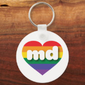 Porte-clés I Love Maryland Rainbow Heart (Recto)