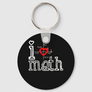 Porte-clés I Love Math I Heart Math Mathématiques