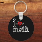 Porte-clés I Love Math I Heart Math Mathématiques (Recto)