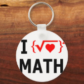 Porte-clés I Love Math White (Recto)