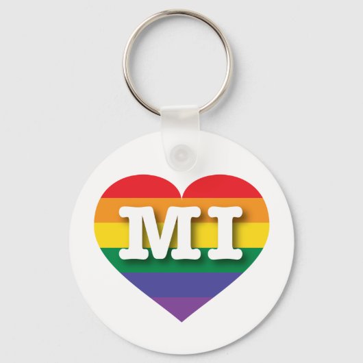 Porte-clés I Love Michigan Rainbow Heart (Recto)