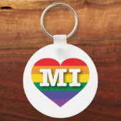 Porte-clés I Love Michigan Rainbow Heart (Recto)