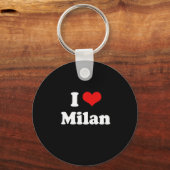 Porte-clés I Love Milan Tshirt blanc Tshirt (Recto)