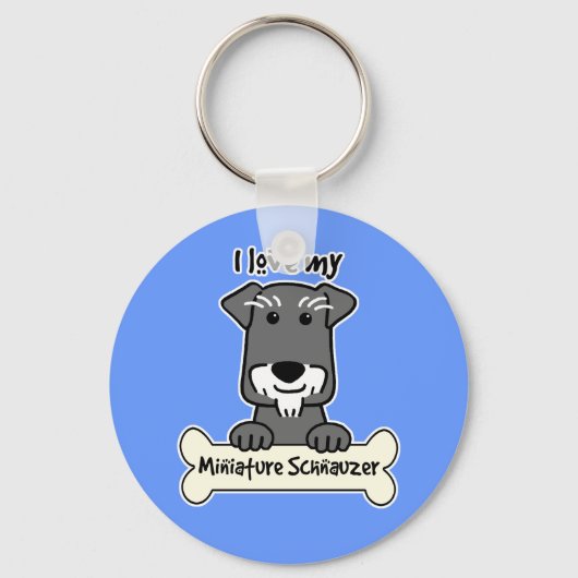 Porte-clés I Love Miniature Schnauzers (Recto)