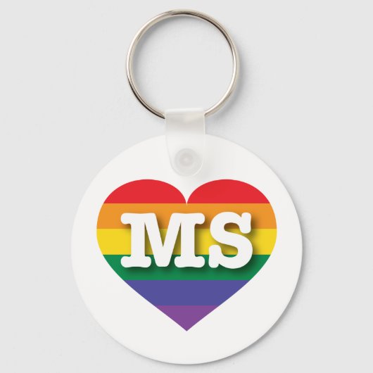 Porte-clés I Love Mississippi Rainbow Heart (Recto)