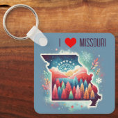 Porte-clés I Love Missouri Noël hiver (Recto)