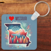 Porte-clés I Love Missouri Noël hiver (Verso)
