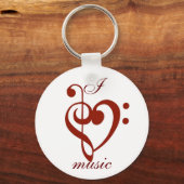 Porte-clés I Love Music Porte - clé (Recto)