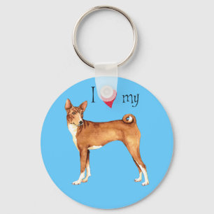 Porte-clés I Love my Basenji