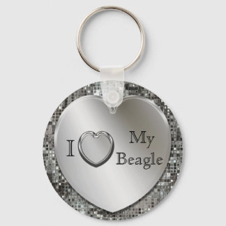 Porte-clés I Love My Beagle Heart Keychain