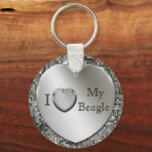 Porte-clés I Love My Beagle Heart Keychain (Recto)