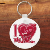 Porte-clés I Love My BFF rouge - coeur (Recto)