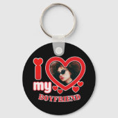 Porte-clés I Love My Boyfriend Photo personnalisée (Verso)