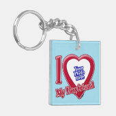 Porte-clés I Love My Boyfriend Photo Red Heart Blue Horizon (Devant gauche)