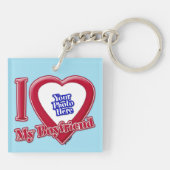 Porte-clés I Love My Boyfriend Photo Red Heart Blue Horizon (Dos)