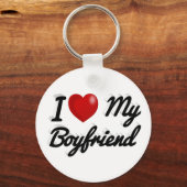 Porte-clés I Love My Boyfriend texte noir mignon (Recto)
