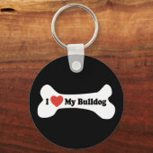 Porte-clés I Love My Bulldog - Chien Bone (Recto)