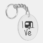 Porte-clés i love my caravan. J'aime le camping. Vacances (Devant gauche)