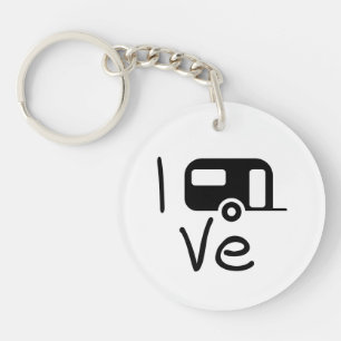 Porte-clés i love my caravan. J'aime le camping. Vacances