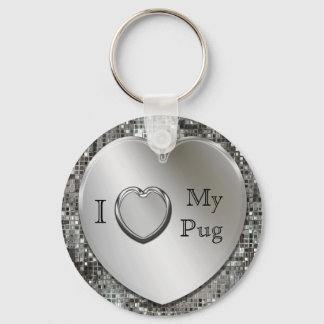 Porte-clés I Love My Carlin Heart Keychain