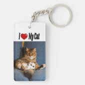 Porte-clés I Love My Cat photo (Dos)