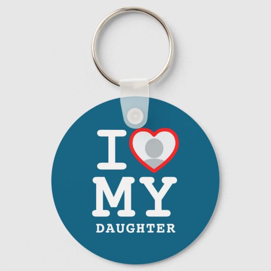 Porte-clés I Love My Daughter Photo Text Parents  (Recto)