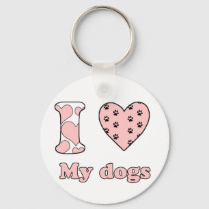 Porte-clés I love My dogs