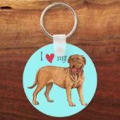 Porte-clés I Love my Dogue de Bordeaux (Recto)