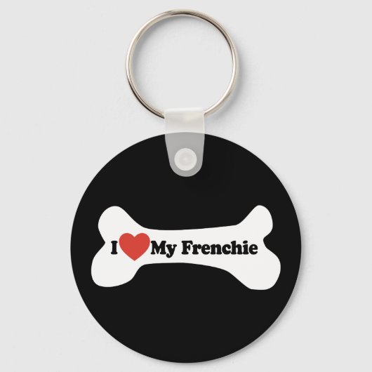 Porte-clés I Love My Frenchie - Chien Bone (Recto)