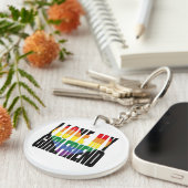 Porte-clés I Love My Girlfriend Heart Rainbow Custom Photo (Devant droit)