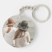 Porte-clés I Love My Girlfriend Heart Rainbow Custom Photo (Dos)