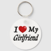 Porte-clés I Love My Girlfriend mignon texte noir (Recto)