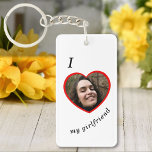 Porte-clés I Love My Girlfriend Petit ami Texte Photo Personn<br><div class="desc">Téléchargez une photo et créez facilement votre porte - clé personnalisé. Cliquez sur MODIFIER pour modifier la couleur ou la couleur du texte de l'arrière - plan. Vous pouvez TRANSFÉRER ce DESIGN sur d'autres produits Zazzle et l'ajuster à la plupart des articles Zazzle. Les conceptions Studio standard sont faites dans...</div>