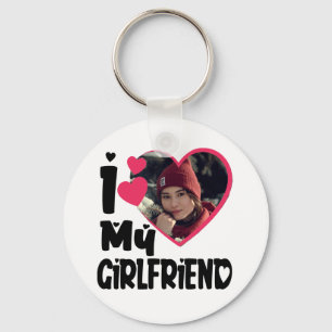 Porte-clés I Love My Girlfriend Photo personnalisée