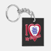Porte-clés I Love My Girlfriend Photo Red Heart Black (Devant gauche)