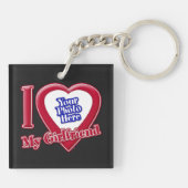 Porte-clés I Love My Girlfriend Photo Red Heart Black (Dos)