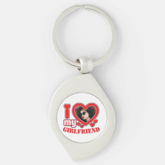 Porte-clés I Love My Girlfriend Photo Texte personnalisé