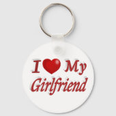 Porte-clés I Love My Girlfriend texte rouge mignon (Recto)