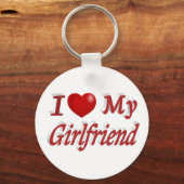 Porte-clés I Love My Girlfriend texte rouge mignon (Verso)