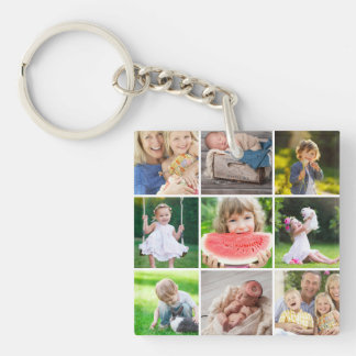 Porte-clés I Love My Grandkids 9 Photo Instagram Collage