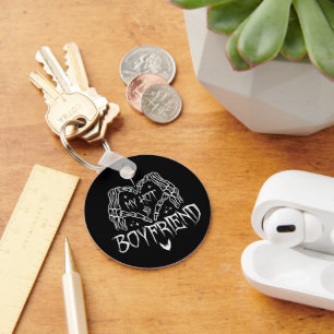 Porte-clés I Love My Hot Boyfriend Halloween Skeleton Drôle