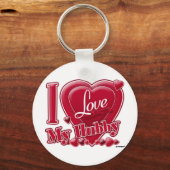 Porte-clés I Love My Hubby rouge - coeur (Recto)
