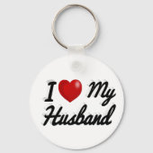 Porte-clés I Love My Husband mignon texte noir (Recto)