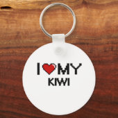 Porte-clés I Love My Kiwi Design numérique (Recto)